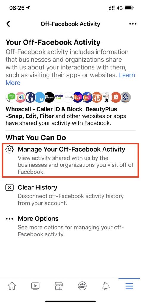 Off Facebook Activity กิจกรรมภายนอกเฟซบุ๊ก Clear History ลบข้อมูล